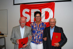 Brigitte Gräbner mit Adolf Amberg und Willibald Hellenthal